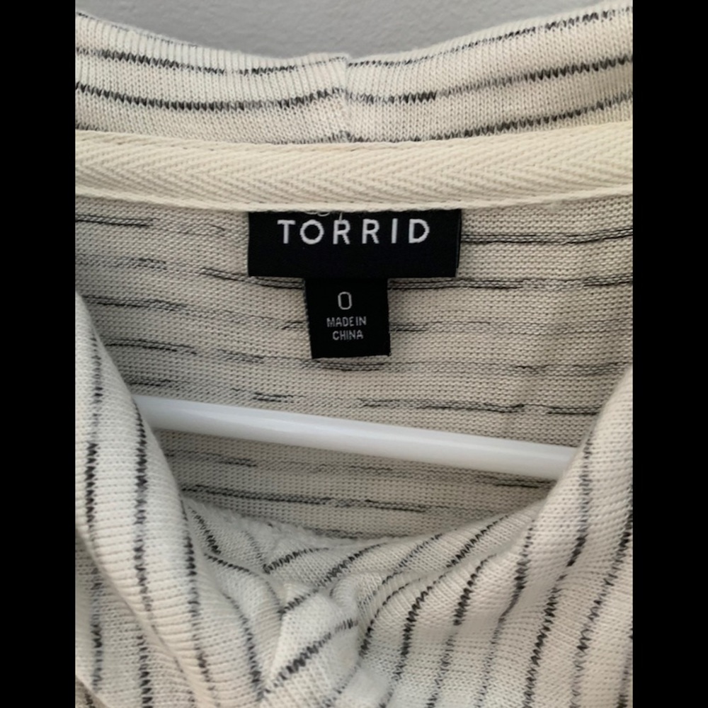 Torrid Cream and black striped long sleeve